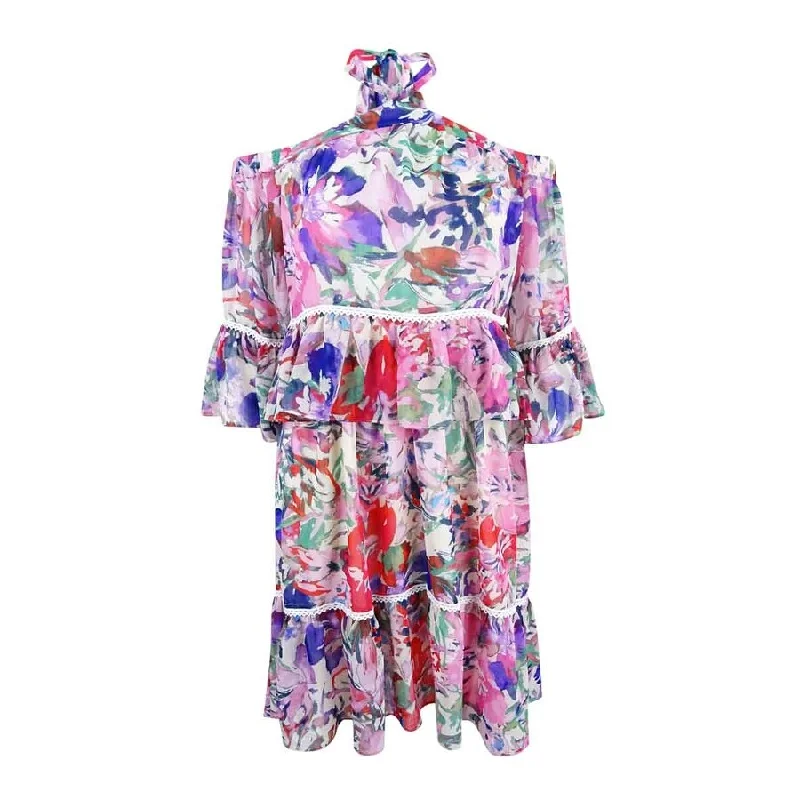 Clothing Sale Rachel Roy Women's Printed Cold-Shoulder Dress