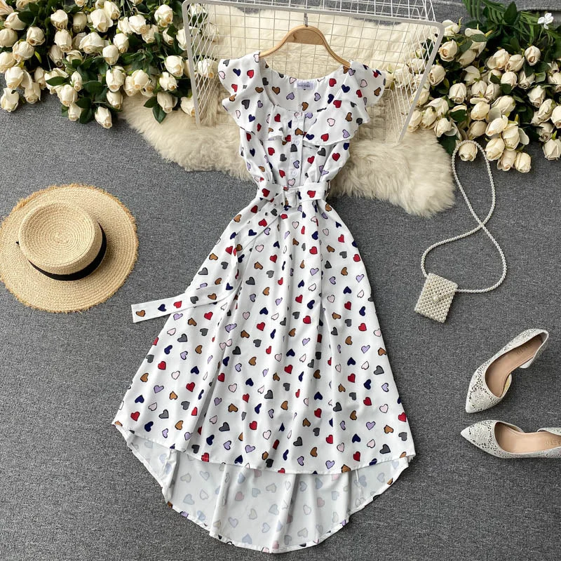 Women's Chic Outerwear Garments Cute A line high low dress fashion dress  636