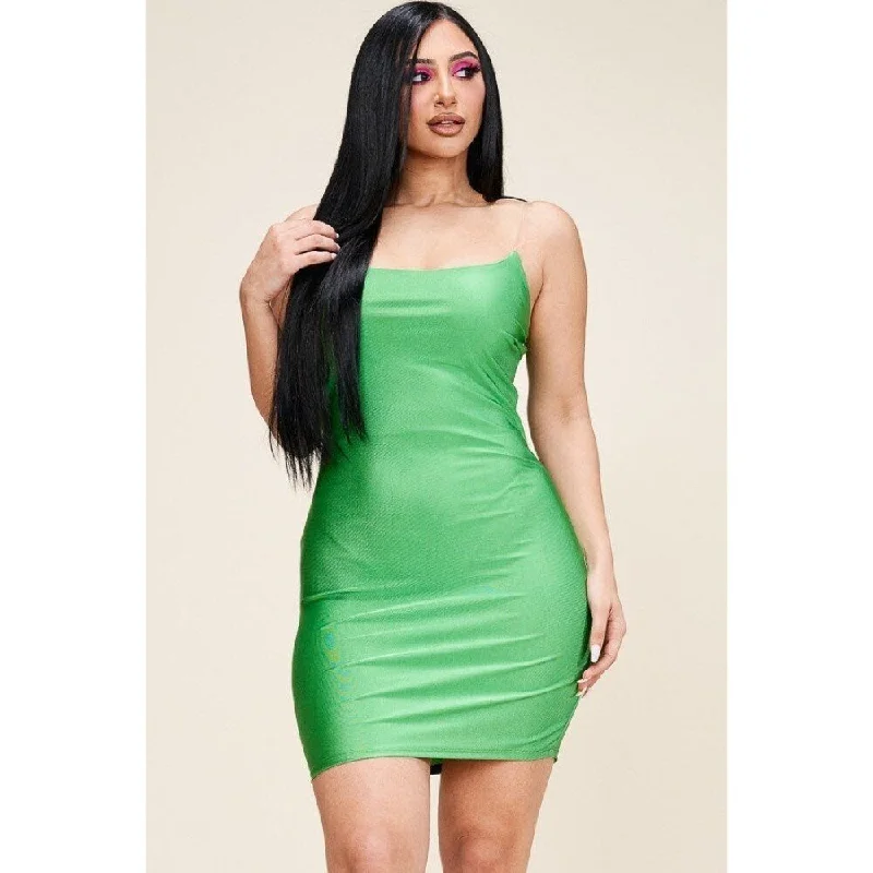 Versatile Women's Fashion Solid Tank Dress With Clear Bra Straps