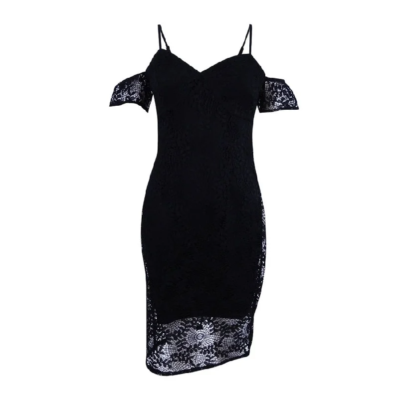 Affordable Women's Clothes Guess Women's Cold-Shoulder Lace Dress