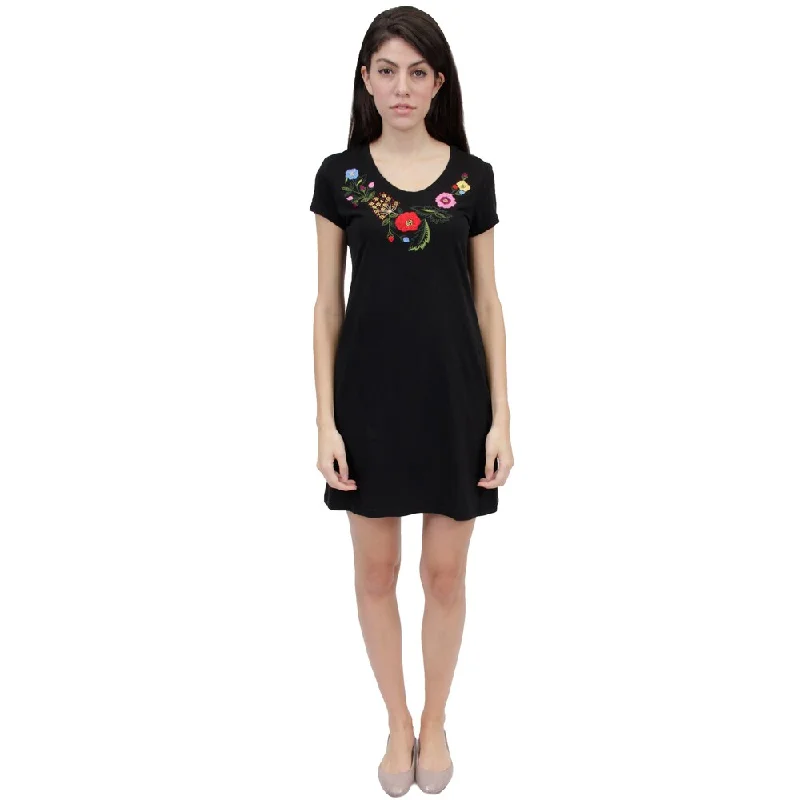 Vintage-Inspired Women's Clothes La Cera Women's Embroidered Knit Dress