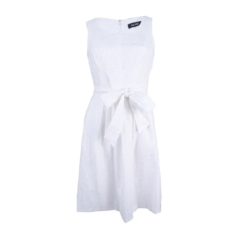 Outfits For Girls Nine West Women's Linear Burnout Fit and Flare Dress