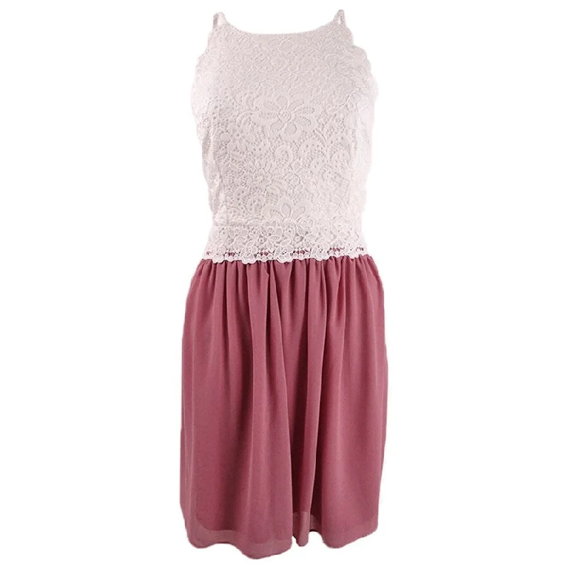 Chic Clothes For Women BCX Juniors' Lace & Chiffon Dress (11, Quartz)