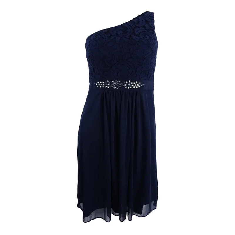 Women's Seasonal Fashion Trends Adrianna Papell Women's One-Shoulder Lace Dress