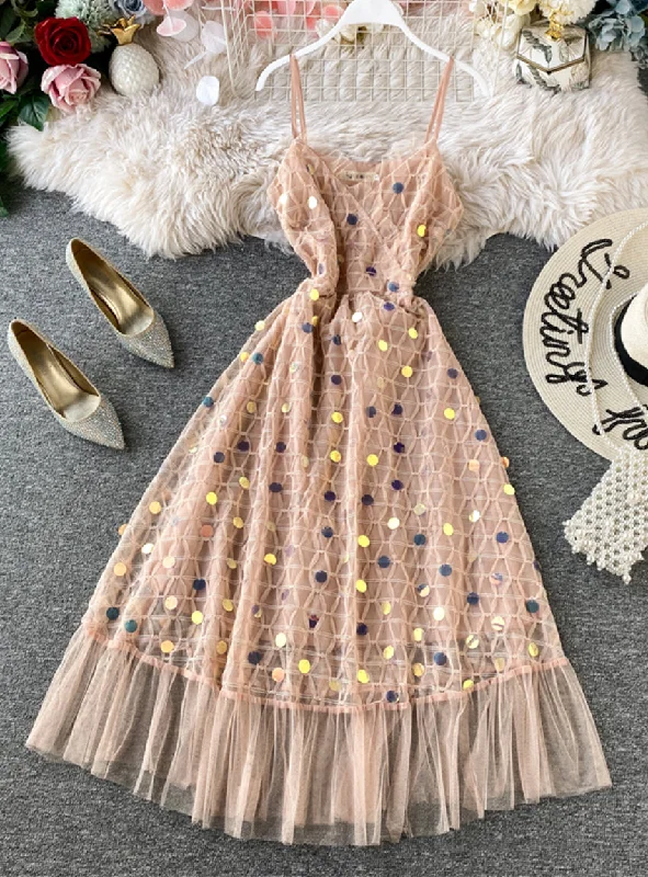Women's Outerwear Clothing Lovely v neck sequins dress girl dress  1175