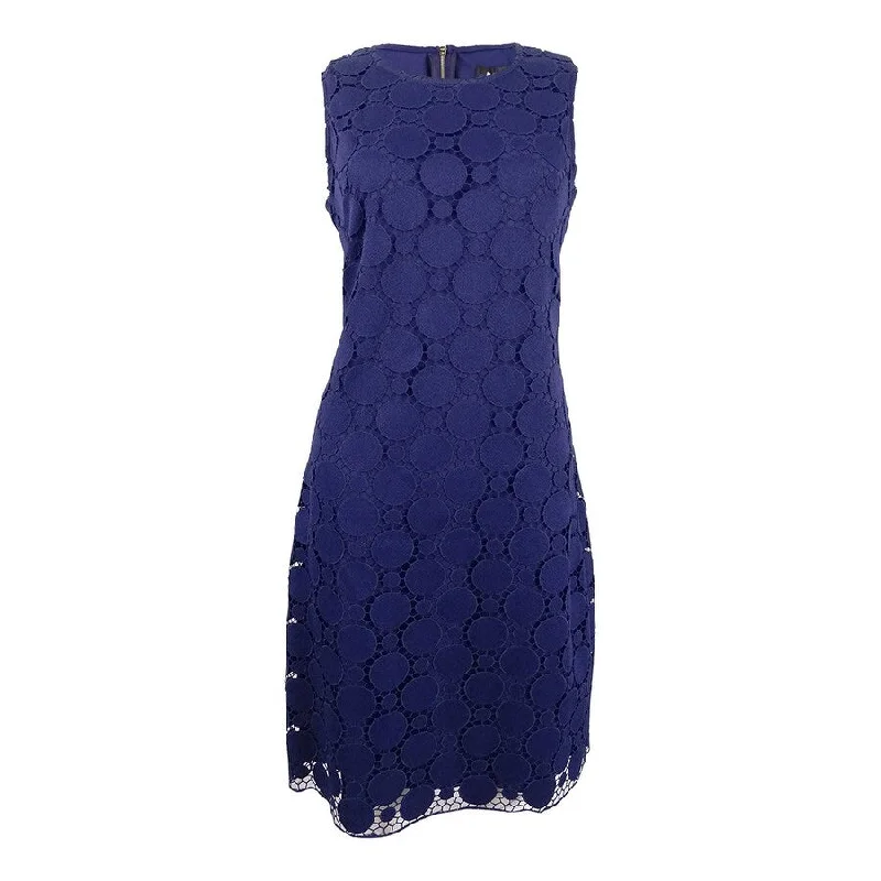 Women's Occasion Wear Clothing DKNY Women's Dot-Lace Sheath Dress (10, Pansey)
