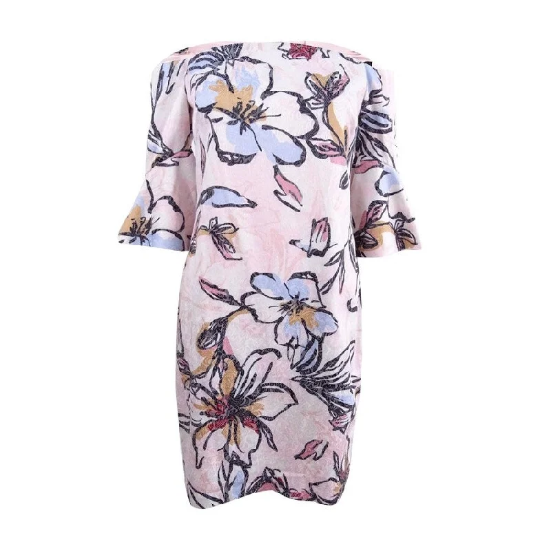 Festival Fashion Laundry by Shelli Segal Women's Off-The-Shoulder Jacquard Dress