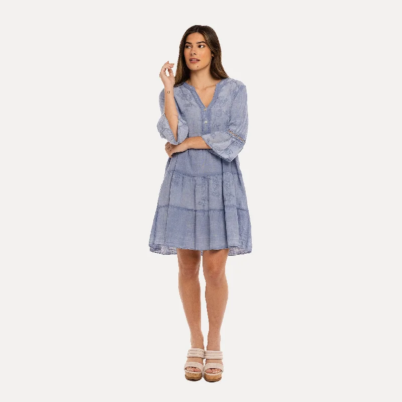 Women's Work Outfit M Made in Italy — Women's Woven Three-Quarter Sleeve Dress
