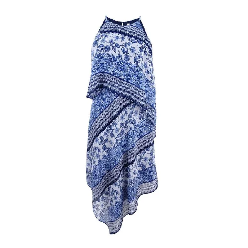 Chic Women's Outfit Rachel Roy Women's Printed Asymmetrical Chiffon Dress