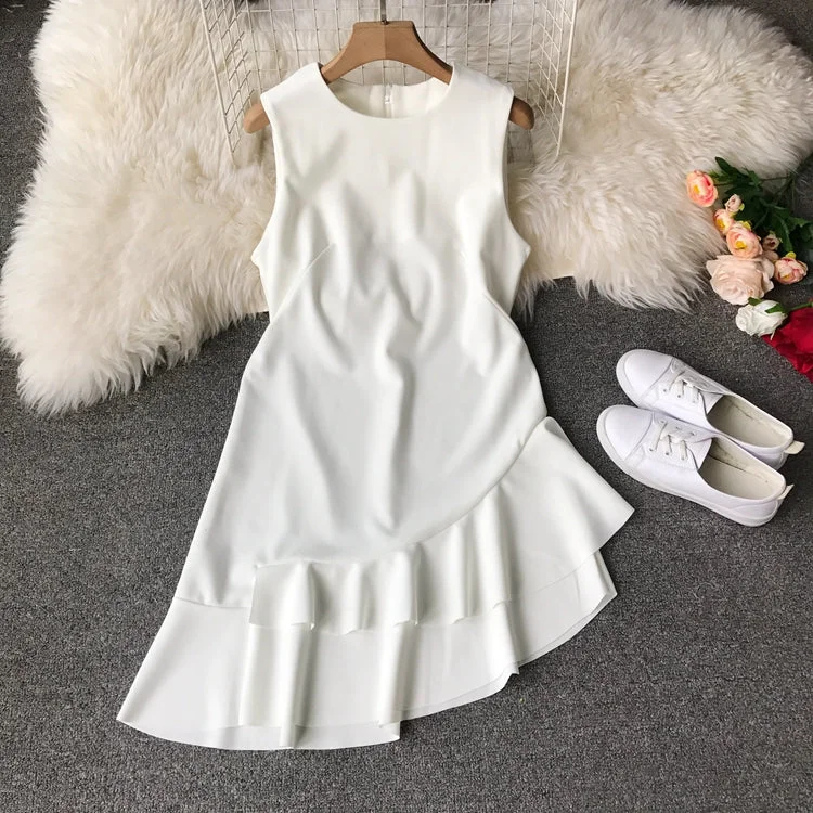 Online Boutique Clothing Irregular skirt Ruffle Dress  3024