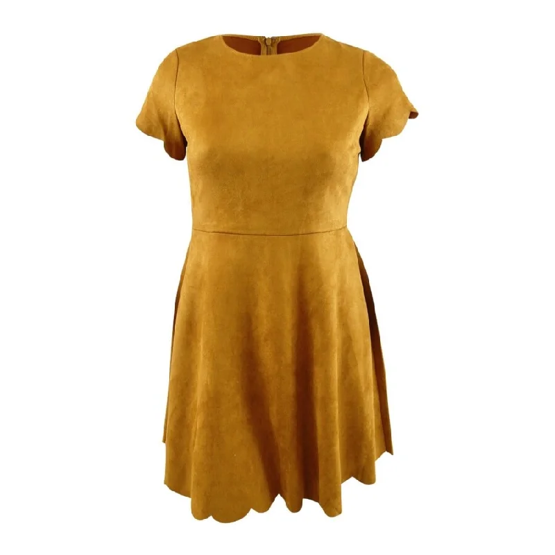 Women's Evening Garments Pappagallo Women's Faux-Suede Scalloped Dress (10, Mustard) Women's Evening Garments Pappagallo Women's Faux-Suede Scalloped Dress (10, Mustard)
