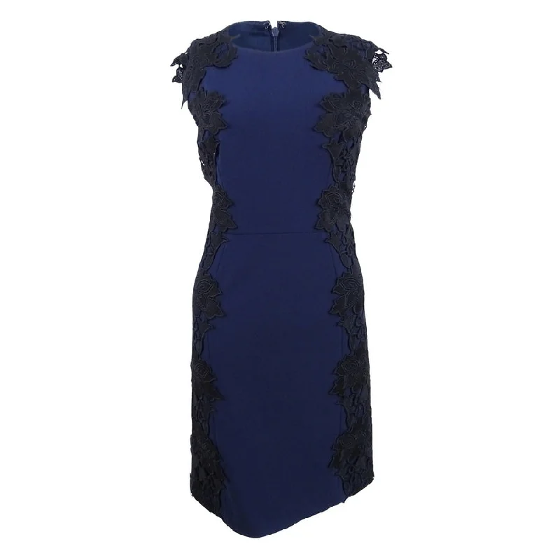 Everyday Wear Betsey Johnson Women's Contrast Lace-Applique Sheath Dress