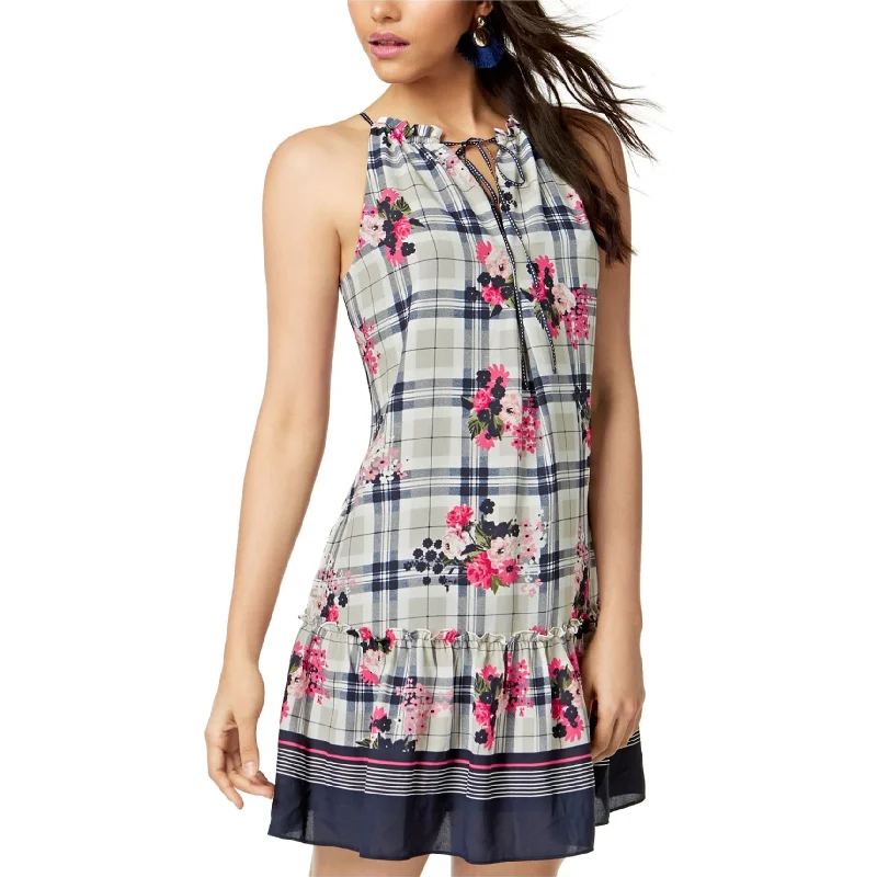 Women's Contemporary Clothing maison Jules Womens Ruffled Hem A-line Dress, Grey, Small