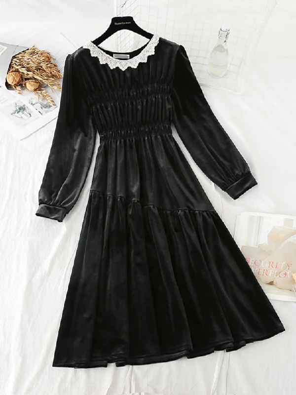 Fashionable Women's Wardrobe High waist velvet dress with coat  4785