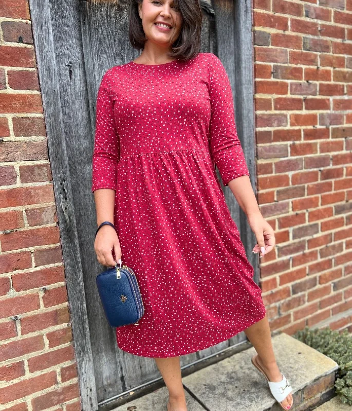 Casual Dresses for Women Ex Seasalt Red Dot Guelder Rose Dress