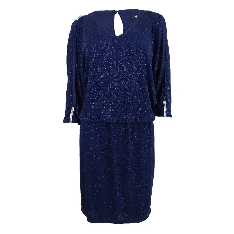 Weekend Sale Msk Women's Embellished Cold-Shoulder Blouson Dress