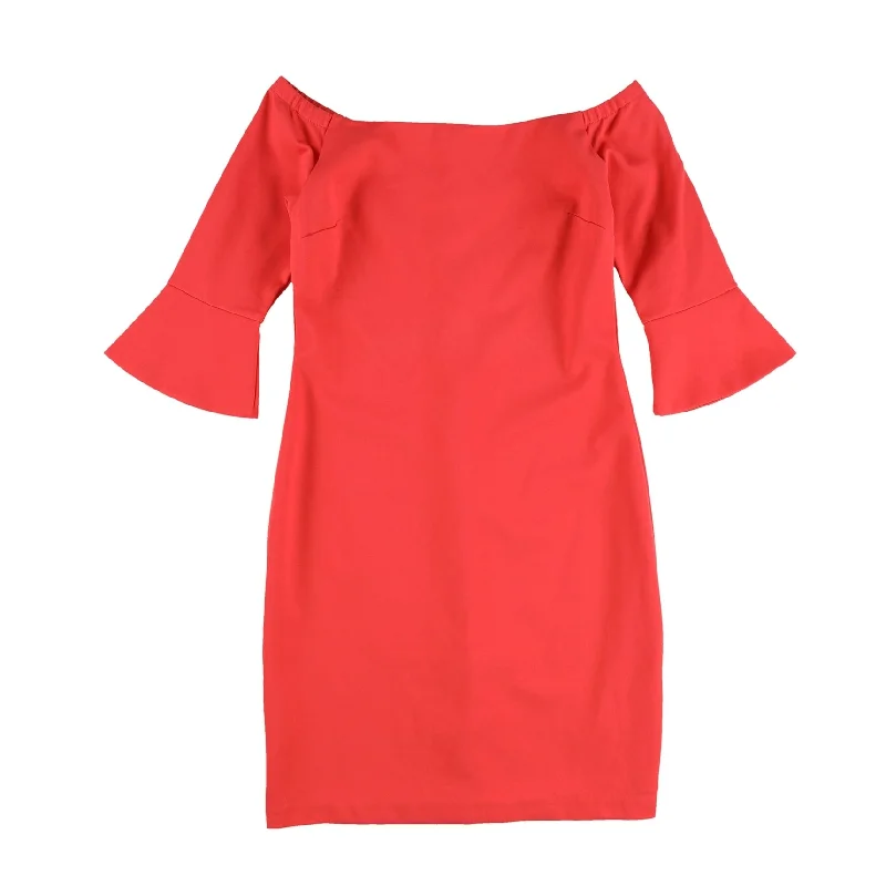 Women's Seasonal Clothes Bar Iii Womens Off The Shoulder Solid Sheath Dress