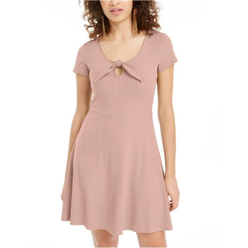 Premium Style Planet Gold Womens Front Tie Skater Dress