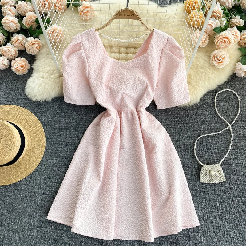 Women's Seasonal Clothing Cute A line short dress with bow  581