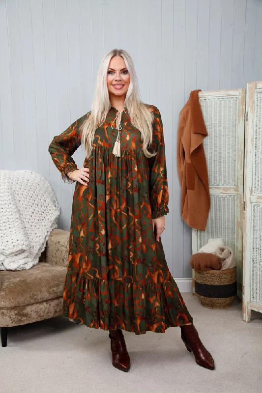Women's Workout Clothing Khaki Positano Flow Maxi Dress
