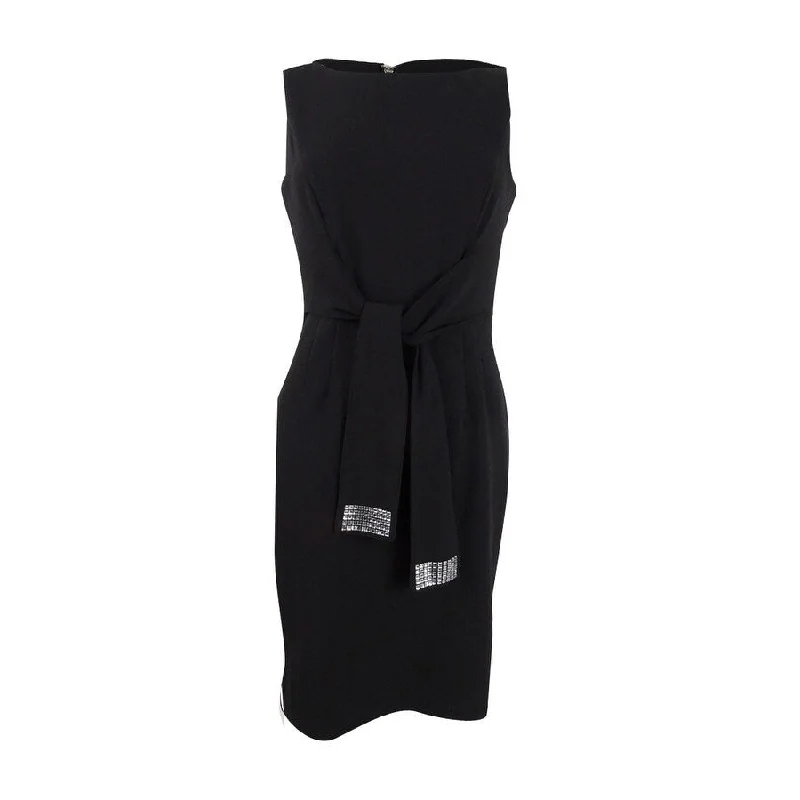 Women's Chic Outerwear Outfit Tommy Hilfiger Women's Sequin-Tie Sheath Dress
