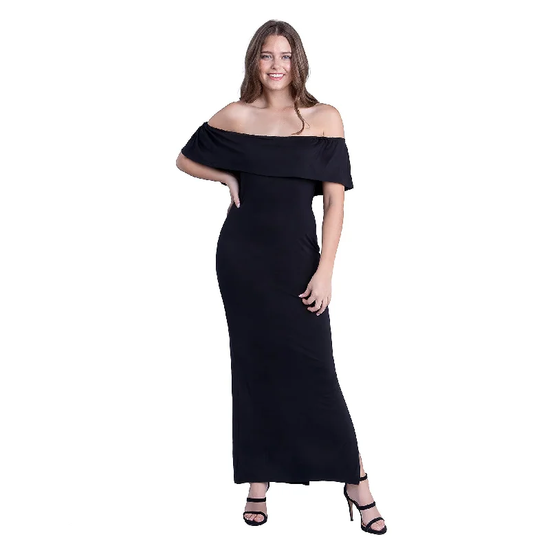 Women Online Clothing Boutiques 24seven Comfort Apparel Off Shoulder Ruffle Detail Maxi Dress Women Online Clothing Boutiques 24seven Comfort Apparel Off Shoulder Ruffle Detail Maxi Dress