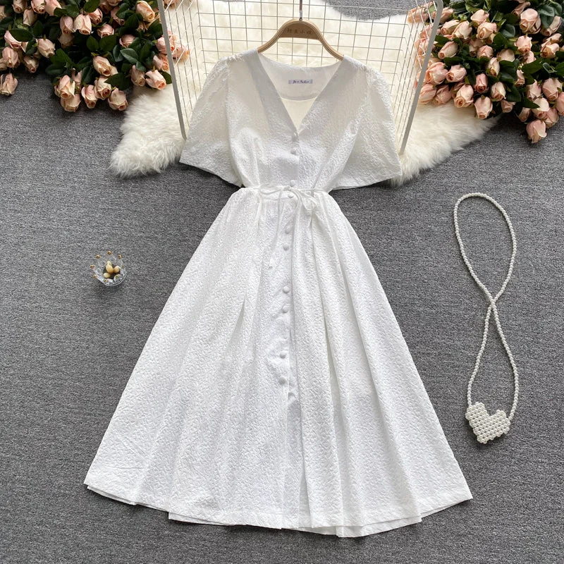 Women's Elegant Evening Outfit Simple v neck short dress fashion dress  563