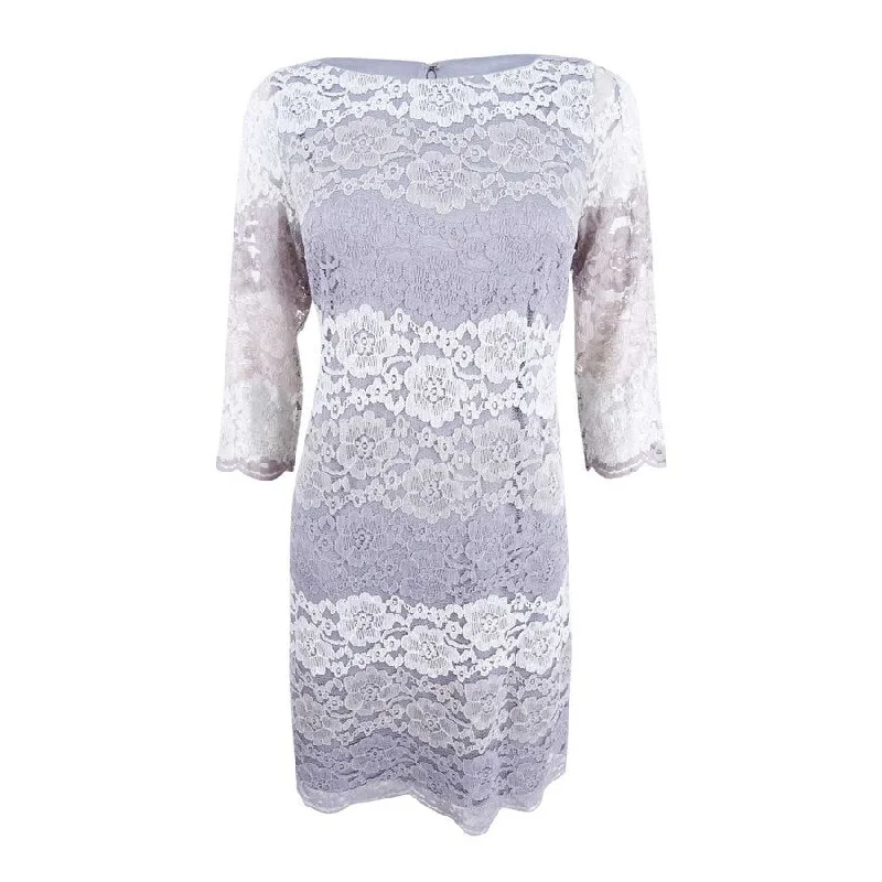 Women's Formal Clothes Jessica Howard Women's Illusion Stripe Lace Sheath Dress