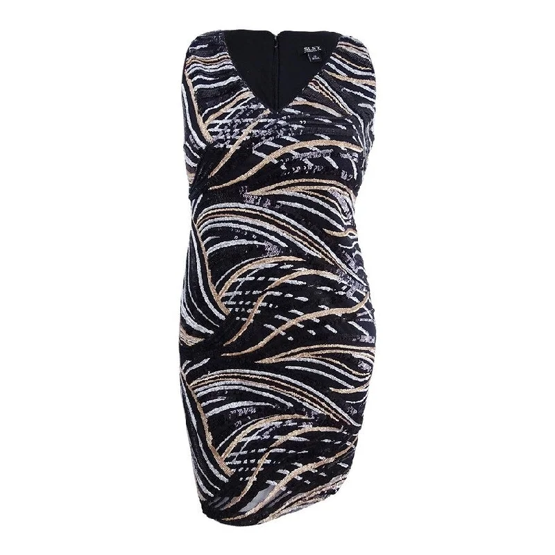 Laid-Back Elegance SL Fashions Women's Multicolor Sequined Sheath Dress