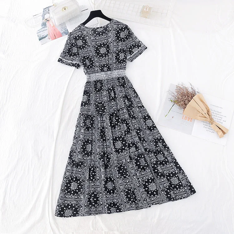 Women's Activewear Garments New Retro French holiday dress  4215