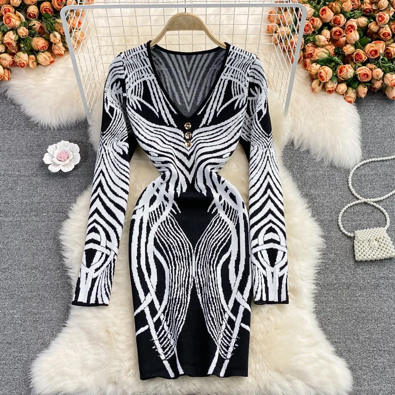 Sale On Clothing Knitted bottomed Hip Wrap Skirt celebrity temperament elastic dress  3083