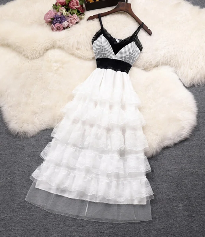 Women's Trendy Outfits A line v neck lace short dress fashion dress  720