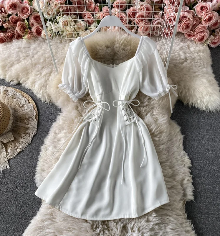Sustainable Fashion Clothing For Women Simple A line round neck short dress fashion dress  708