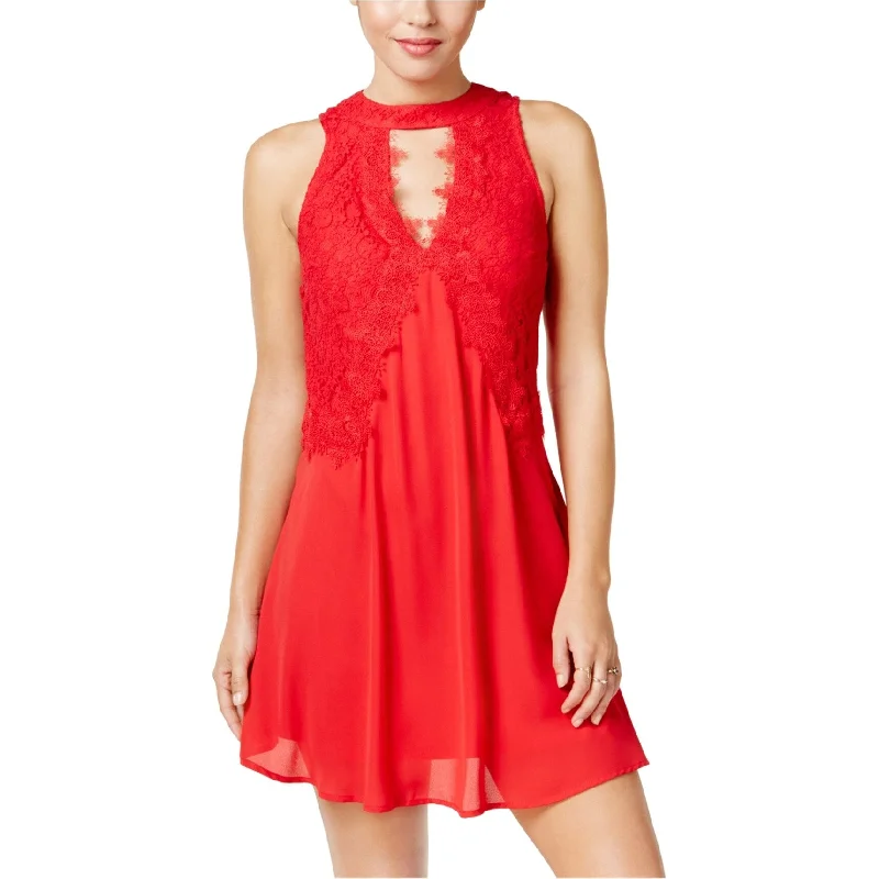 Clothing For Women Disney Womens Chocker A-line Dress, Red, Medium