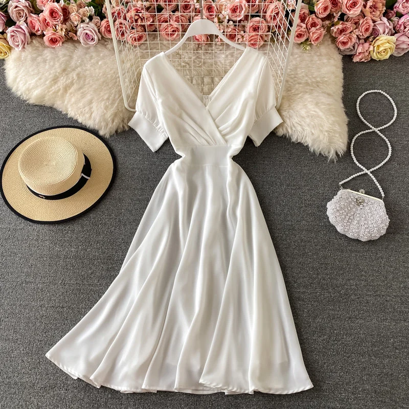 Women's Comfy Loungewear Outfit Cute v neck short dress fashion dress  589