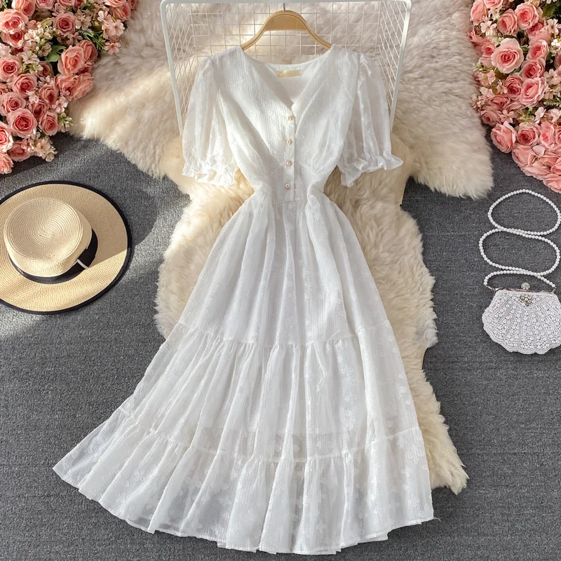 Casual and Comfortable Outfits Cute v neck short dress A line fashion dress  396