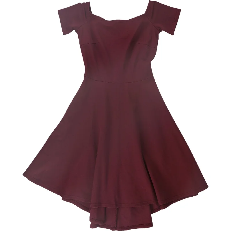 Comfortable Women's Clothing Sarin Mathews Womens Skater Off-Shoulder Dress, Red, X-Small