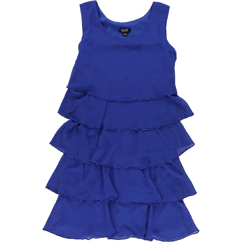 Sustainable Women's Clothing SLNY Womens Beaded Trim Sheath Dress, Blue, 8