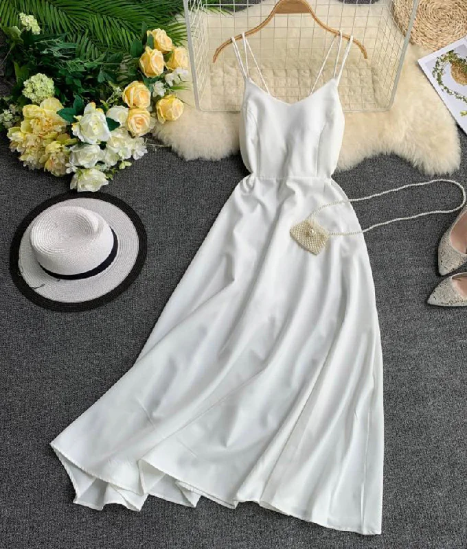 Current Trends Simple A line v neck dress fashion dress  888