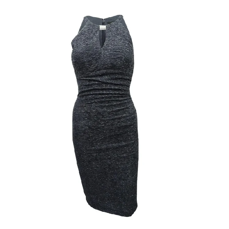 High End Women's Wear Betsy & Adam Women's Glitter Sheath Dress (0, Steel)