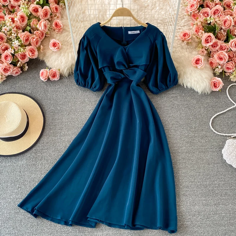 New Arrival Discounts Cute round neck A line dress fashion dress  505