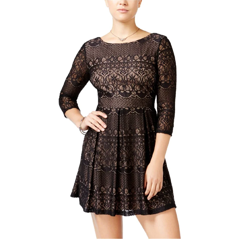 Women's Fashion Essentials Bee Darlin Womens Lace A-line Dress, Black, 0