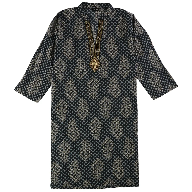 Festival Fashion Olay Womens Printed Sheath Dress, Black, Large