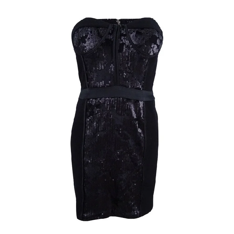 Women's High Street Fashion Endless Rose Women's Sequined Velvet Bustier Dress