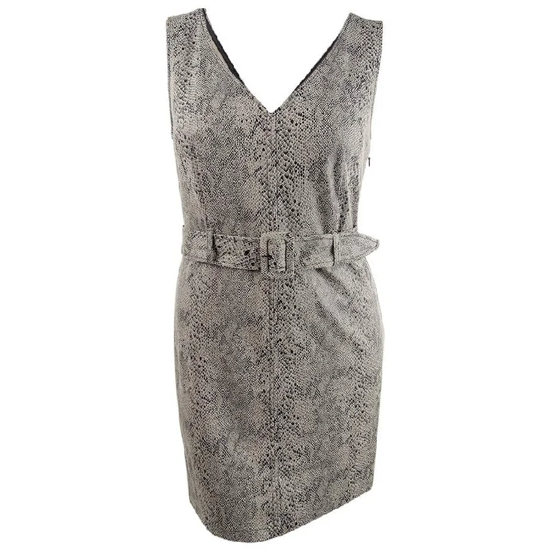 Women's Casual Outfit Bar III Women's Faux-Suede Snake-Embossed Dress (XXL, Snake)