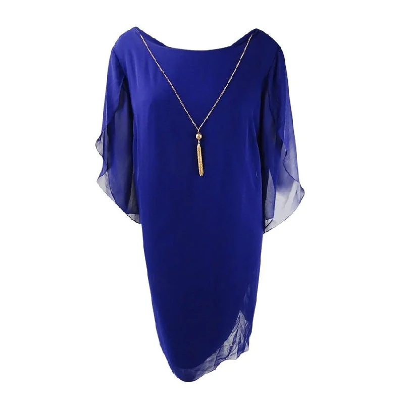 Women's Vintage-Inspired Clothing SL Fashions Women's Split-Sleeve Necklace Dress