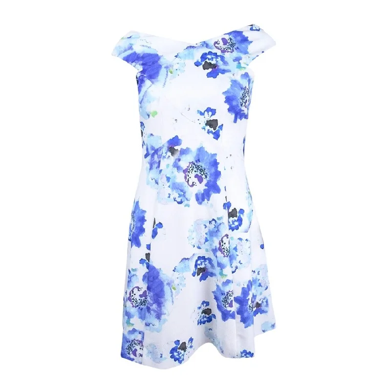 Women's High-Fashion Outfit Rachel Roy Women's Floral-Print Fit & Flare Dress