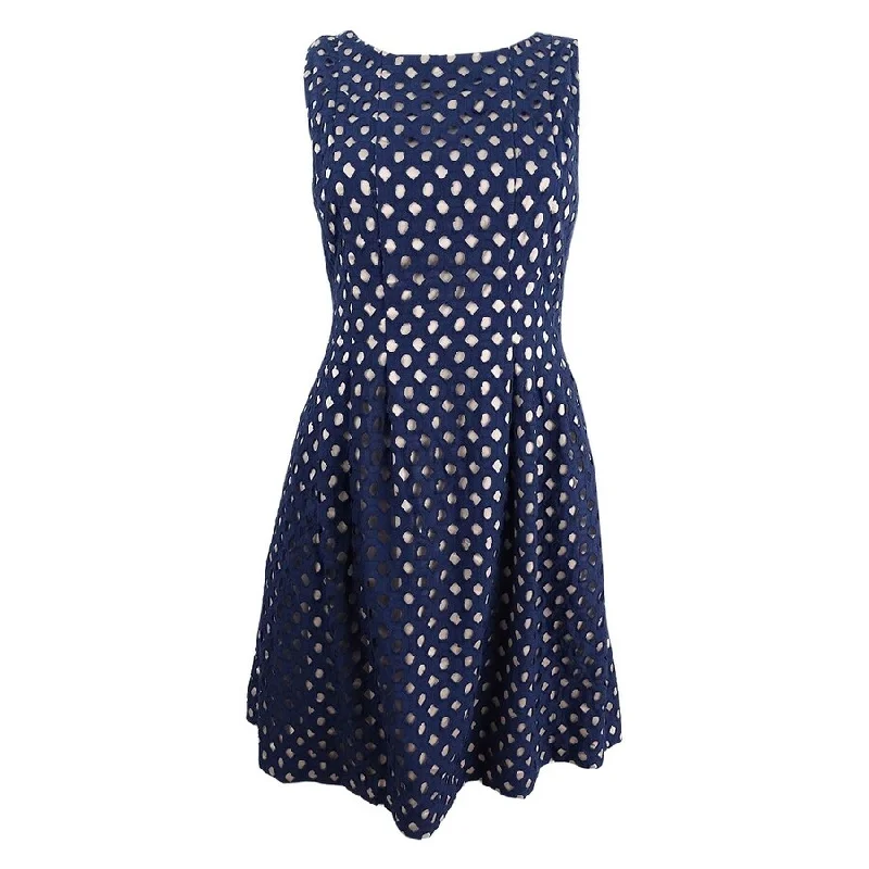 Women's Athletic Outfit Vince Camuto Women's Cutout A-Line Dress (4, Navy/Nude)