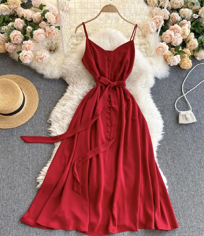 Women's Comfortable Lounge Outfit Cute A line chiffon dress fashion dress  740