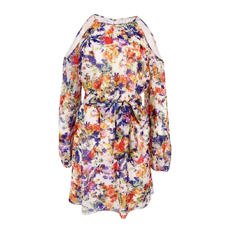 Women's Fashionable Clothing Sets GUESS Women's Fit & Flare Floral-Print Dress